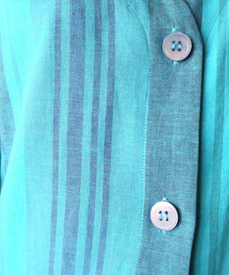 Stripe Collarless Dress BL