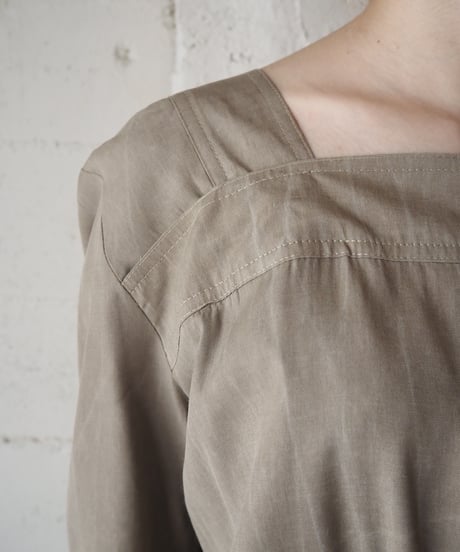 Side Button Square Neck Dress BE