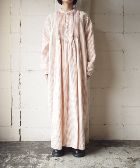 L.L.Bean Pleated Bosom Shirt Dress IVRE