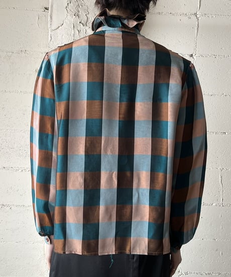 Frill Collar Check Blouse BRBL