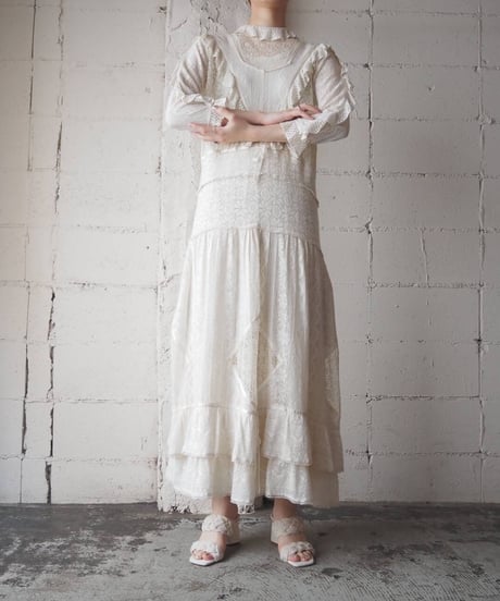 1960s Vintage Indian Cotton Lace Dress IV