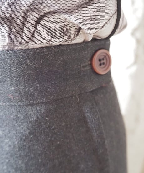 Wool Flared Long Skirt DGR