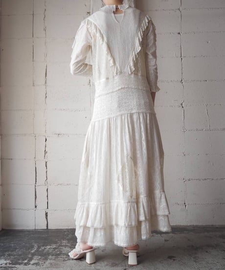 1960s Vintage Indian Cotton Lace Dress IV