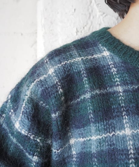 Check Mohair Crew Neck Sweater GNNV