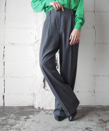 Wool Tuck Wide Pants GR