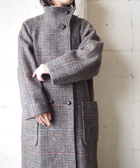 Herringbone Tweed Long  Chester Coat BRGR