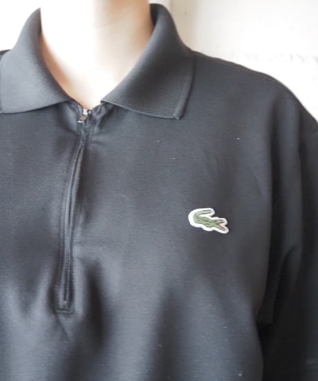 Remake LACOSTE Half Zip Short Polo Shirt BK