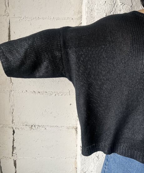 Drop Shoulder Mesh Pullover BK