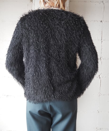 MAXSTUDIO Shaggy Collarless Jacket BK