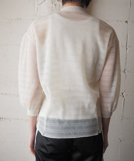 1960~70's Sheer Stand Collar Blouse IV