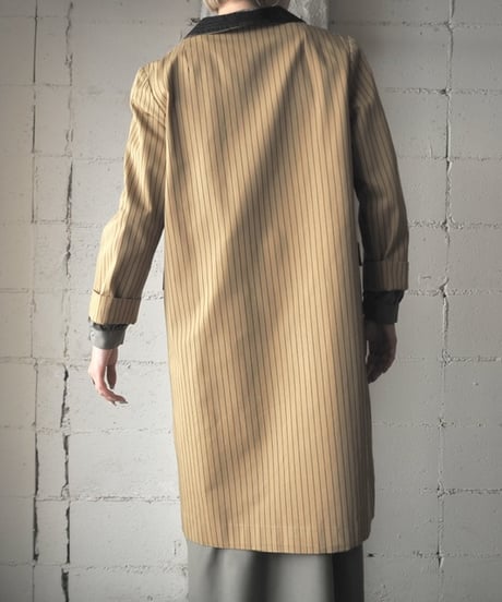 60-70's Stripe Open Collar Coat YEBK
