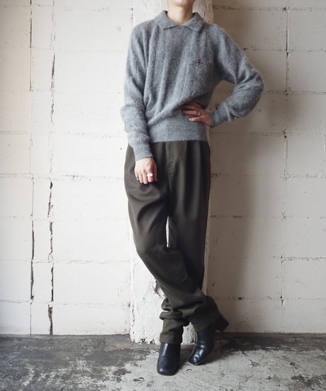 Angora Mix Collar Knit GR