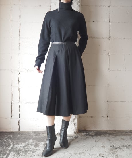 JIL SANDER Design Pleats Flared Skirt BK