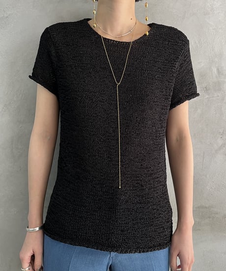 Low Gauge Short Sleeve Knit BK