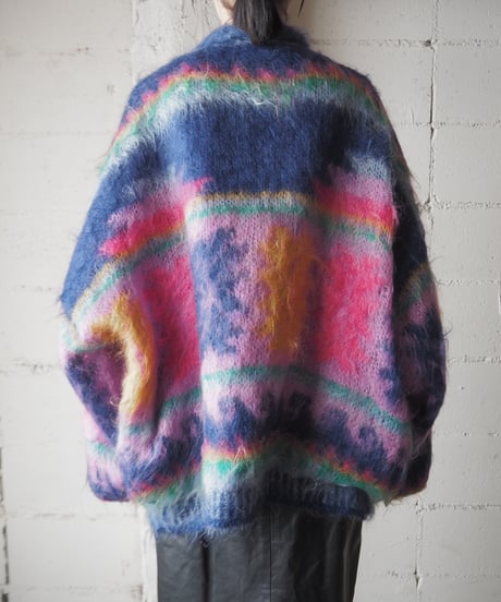 Pattern Mohair Knit Jacket PI NV