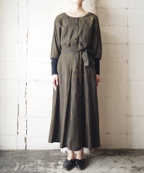 Collarless Pattern  Dress  KABK