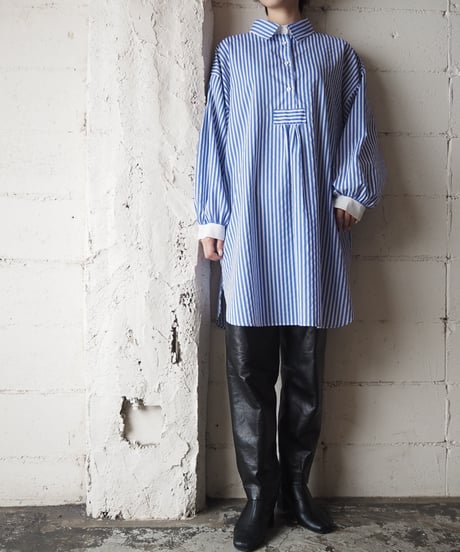 Stripe Big Shirt BLWH