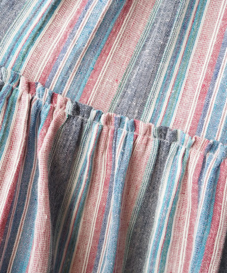 Stripe Tiered Skirt BL PI