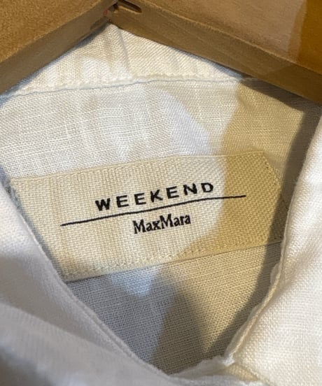 WEEKEND MaxMara Butterfly Embroidery Linen Shirt WH