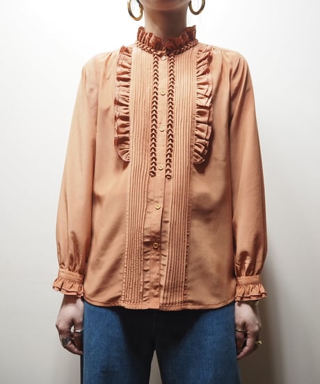 Frilled Stand Collar Blouse OR