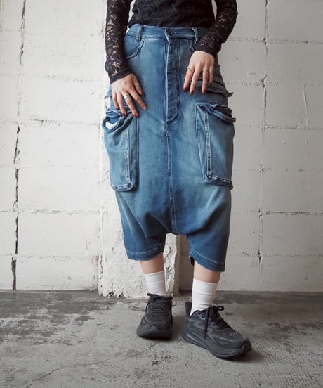 Big Pocket Denim Sarouel Pants BL