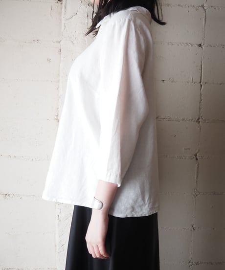 FLAX Open Collar Linen Shirt IV
