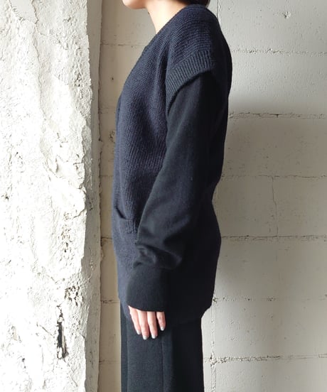 Vneck Knit Vest BK