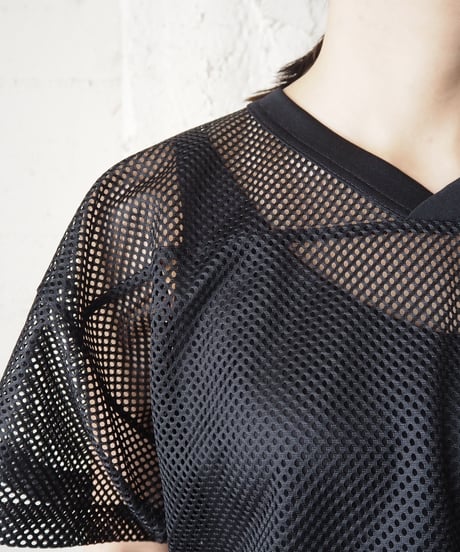 V Neck Mesh Tee BK