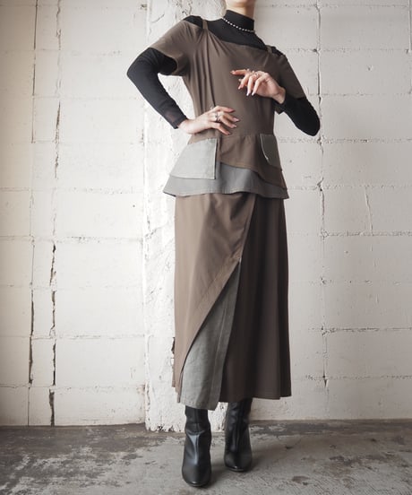 Off Shoulder Layered Design Dress KA