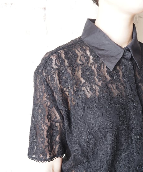 VERSACE Lace Short Sleeve Shirt BK