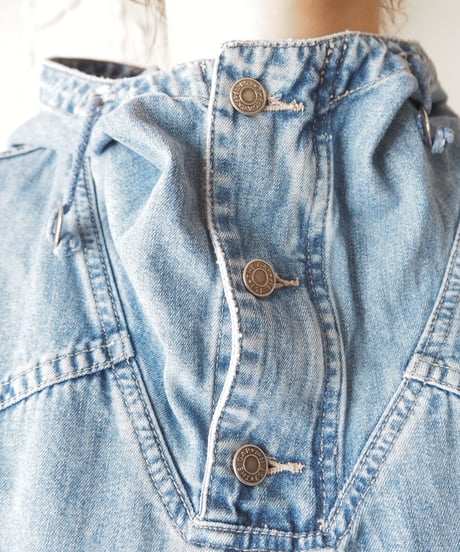 High Neck Design Denim Pullover BL