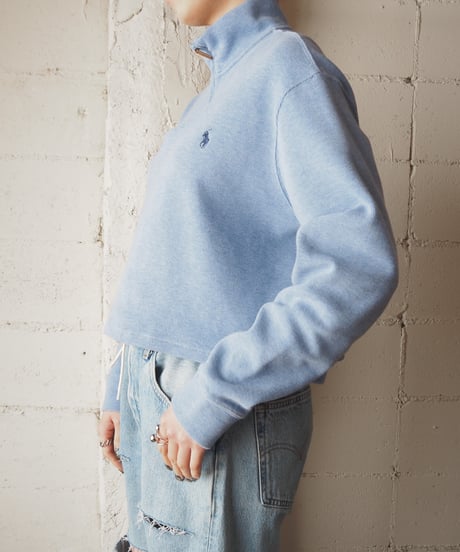 Remake Ralph Lauren Cutoff Half Zip Knit BL