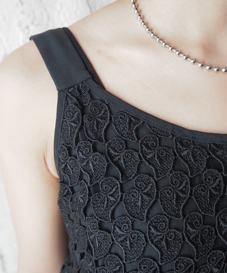 Lace Layered Camisole Dress BK
