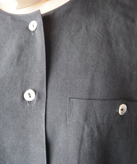 Collarless Silk Shirt BK