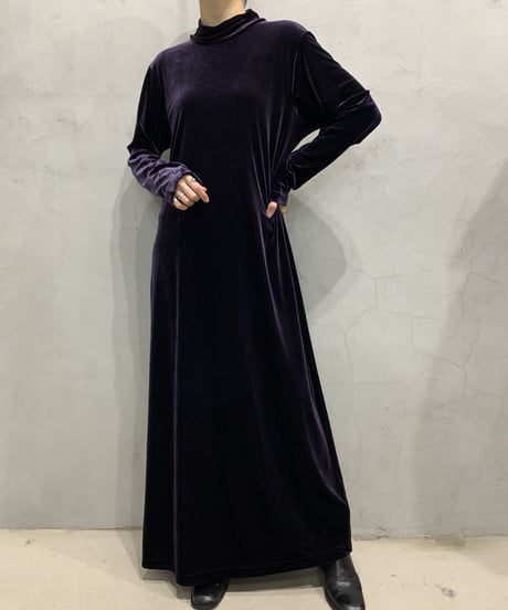 Velour Mockneck Dress PUR