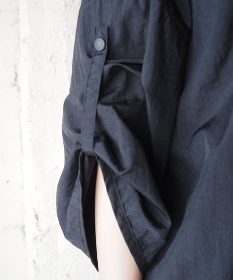 Collarless Long Jacket BK