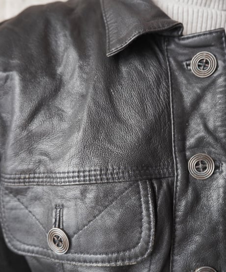 Short Leather Jacket BK