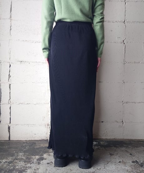 Pleated Long Tight Easy Skirt BK
