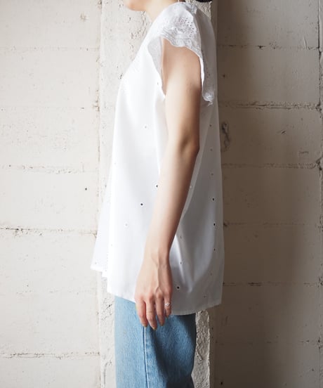 1980's Euro Cutwork Pullover Blouse WH
