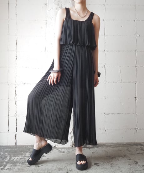 Pleated Camisole Jampsuit BK