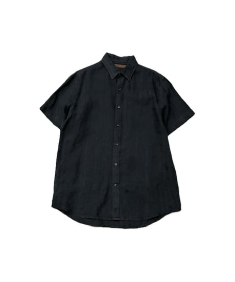 PERRY ELLIS Linen Mix S/S Shirt BK