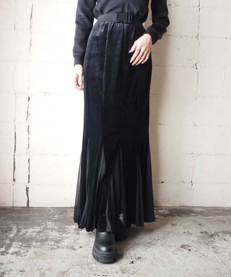Velour × Sheer Mermaid Skirt BK