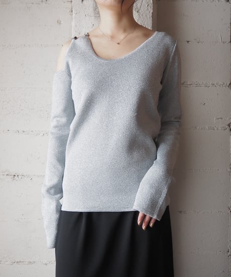JW Anderson Cut Out Asymmetric Lame Knit SV