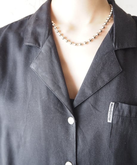 Woodpecker Open Collar  Shortsleeve Shirt BK