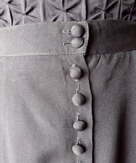 Front Many Button Slit Skirt BK