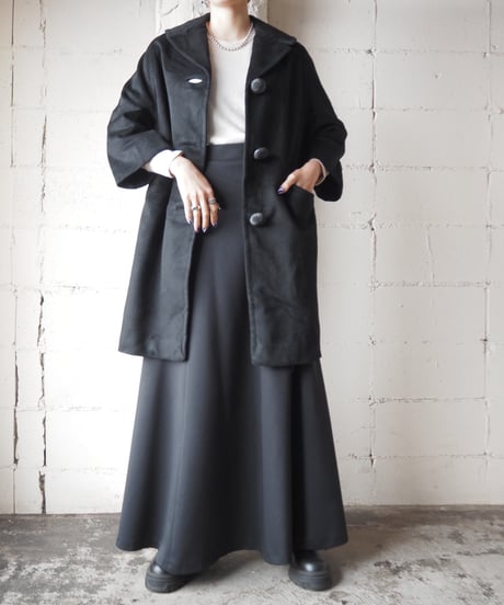 1960's Vintage Open Collar Coat BK