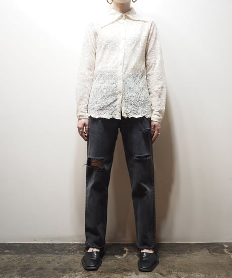 Wide Collar Lace Blouse IV