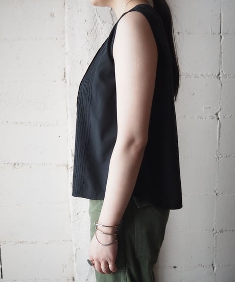 1960~70's Euro Sleeveless Blouse BK