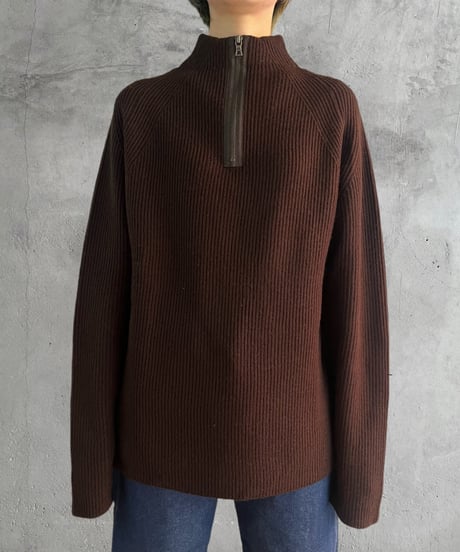 DKNY Hulf Zip Rib Knit BR