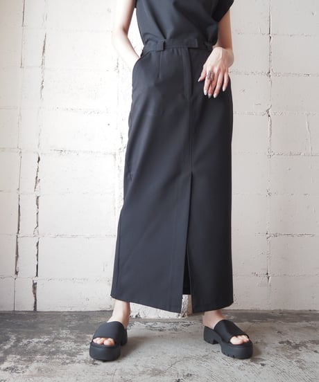 Front Slit Tight Skirt BK